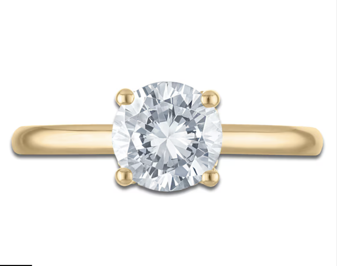 1.5 Carat Lab-Created Round Diamond Solitaire Engagement Ring in 18K Yellow Gold (F/SI2) - Image 3